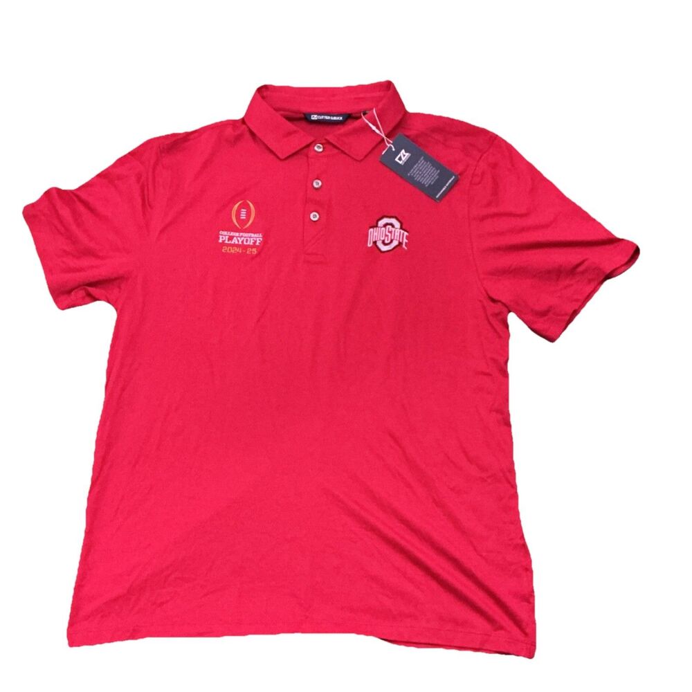Cutter & Buck Ohio State Buckeyes Football Playoff Red Shirt M